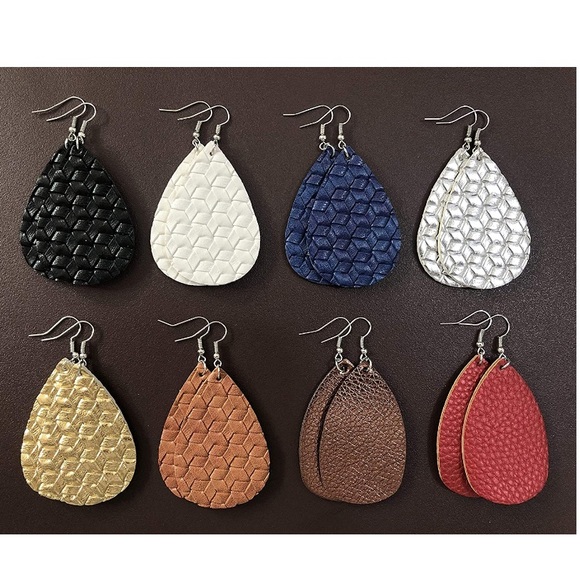 Jewelry - 🛍️3/10$ Leather Teardrop Earrings